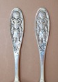 Sudraba karote un dakša, 830 prove, garums 14.5 cm; kopējais svars 58.88 g.