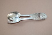 Sudraba karote un dakša, 830 prove, garums 14.5 cm; kopējais svars 58.88 g.