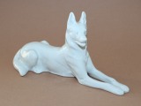 Dog, porcelain, Germany, h 11 x 22 x 7.5 cm