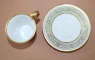 Tase ar pakaštasi, porcelāns, Vācija, tases h 6 cm; d 6.3 cm