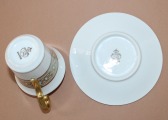 Tase ar pakaštasi, porcelāns, Vācija, tases h 6 cm; d 6.3 cm
