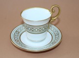 Tase ar pakaštasi, porcelāns, Vācija, tases h 6 cm; d 6.3 cm
