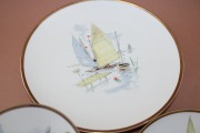 Trio with yachts, Germany, porcelain, cup height 5 cm; d 10.2 cm