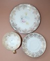 Trio Germany, porcelain, cup height 5 cm; d 10.4 cm