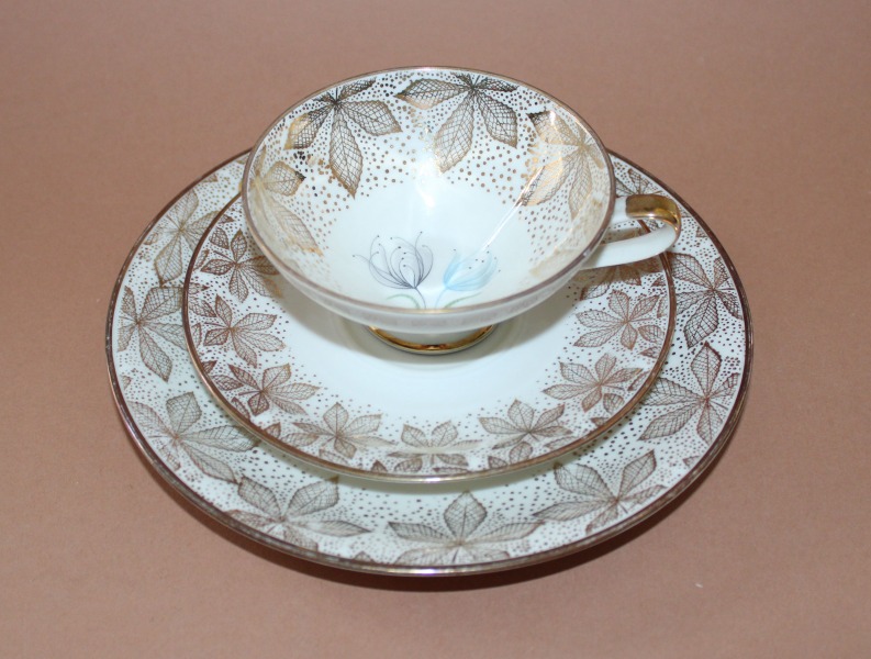 Trio Germany, porcelain, cup height 5 cm; d 10.4 cm