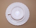 Trījnieks Vācija, rozā porcelāna masa, tases h 5.5 cm; d 10 cm