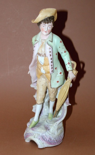 Marķīzs ar lietussargu, porcelāns, h 32 cm
