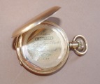 Золотые карманные часы Monard, общий вес 85 гр., 56 проба, № 18052, Ancre Ligne Droite Spiral Breguet, 16 рубинов с дефектом, без стекла.