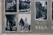 Рига 1954 г., памятники архитектуры, двусторонний, 49,5х63,5 см