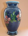 Ваза, темносиняя, глина, ручная роспись, h 27 cm
