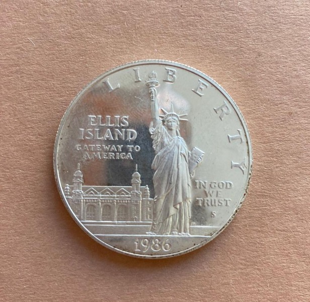 1 dolārs, sudrabs, 90. prove, 26,7 g, 1986