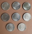 Coin sets (8 pieces), 2 kroons, silver, 400th proof