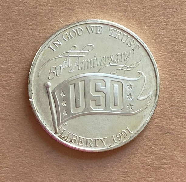 1 dolārs, sudrabs, 90. prove, 26,73 g, 1991