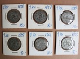 Monētu komplekts, 1 krona(6.gb), sudrabs, 800. prove