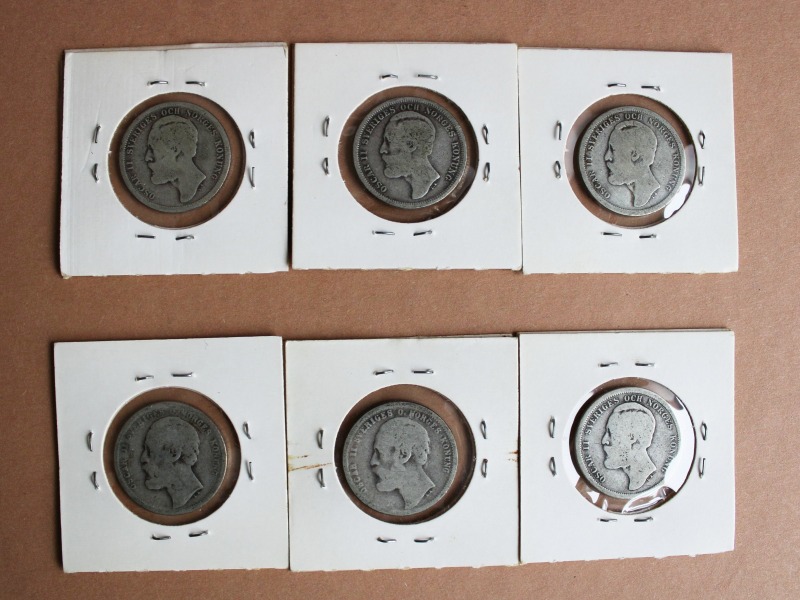 Monētu komplekts, 1 krona(6.gb), sudrabs, 800. prove