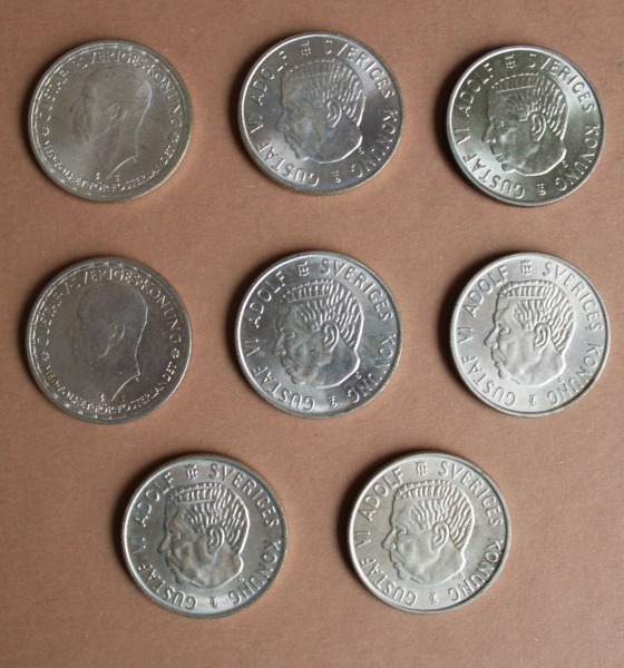 Monētu komplekts(8.gb), 2 kronas, sudrabs, 400. prove