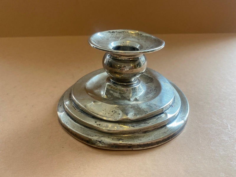 candlestick, silver, 830.proof, 82.gr. deformed, 7x 11,5 cm
