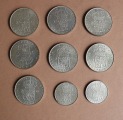 Coin sets, 2 kroons (7 pieces)/1 kroon (2 pieces), silver, 400th proof