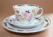 A cup and two saucers, porcelain, Sigulda, RPR
