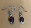 Серьги с гранатом, серебро, 2,2г, 925 проба