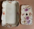 Посуда для салата с прессом, фарфор, 19 век, Royal Bonn?, 22х32, есть следы времени