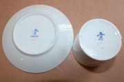 Cup/saucer, porcelain, with two notches