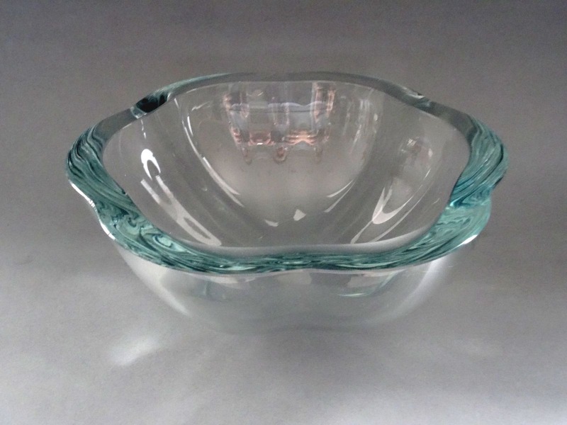 Kosta Boda - Light blue crystal vase, Sweden, d 20 cm