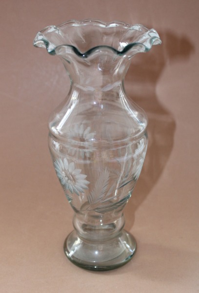 Livan glass factory - glass vase, 1930s, h 22.5 cm