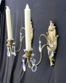 Bronze wall sconces with crystals, 2 pcs., 20x10 cm