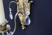 Bronze wall sconces with crystals, 2 pcs., 20x10 cm