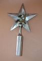 Flagpole tip h 34.5 cm. Chrome-plated bronze. With bronze overlays