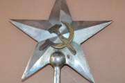 Flagpole tip h 34.5 cm. Chrome-plated bronze. With bronze overlays