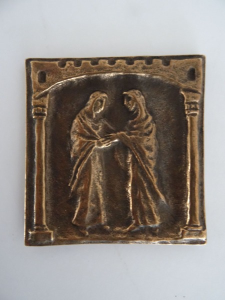 Artistic casting, bronze &quot;Meeting&quot; 6x5,5 cm