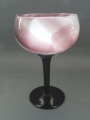 Glass vase on the leg h 25 cm