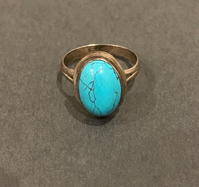 Кольцо с бирюзой, серебро 925, 3,67.gr