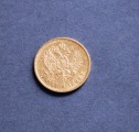 Nicholas II 5 gold rubles 1898 weight 4.28 g.