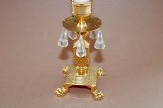 Gold-plated candlestick with crystals h 13.5 cm