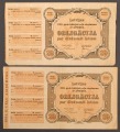 1931 Latvian bond of twenty lats. 2 pcs.