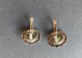 Earrings with nephritis, silver, 7,59 gr, 925.fineness