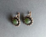 Earrings with nephritis, silver, 7,59 gr, 925.fineness