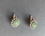 Earrings with nephritis, silver, 7,59 gr, 925.fineness