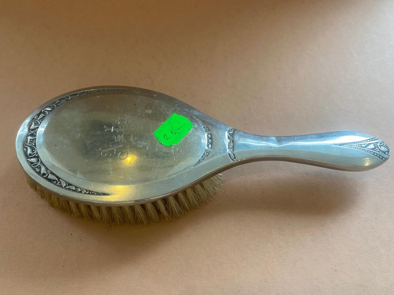 Гребень для волос, серебряный, без маркировки, l 23 cm