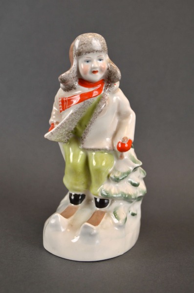 Фарфоровая статуэтка Лыжник. RPR