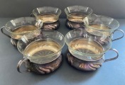 Glass/silver set, 6 persons, 835. proof