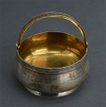 Silver sugar bowl, gold-plated