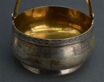 Silver sugar bowl, gold-plated