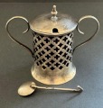 Silver Pepper Shaker with Spoon, mark on spoon