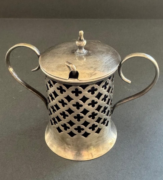 Silver Pepper Shaker with Spoon, mark on spoon