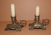 Подсвечники, пара, бронза 1900-х годов, высота 7 см