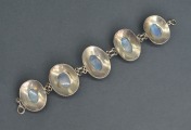 Silver bracelet with moonstone